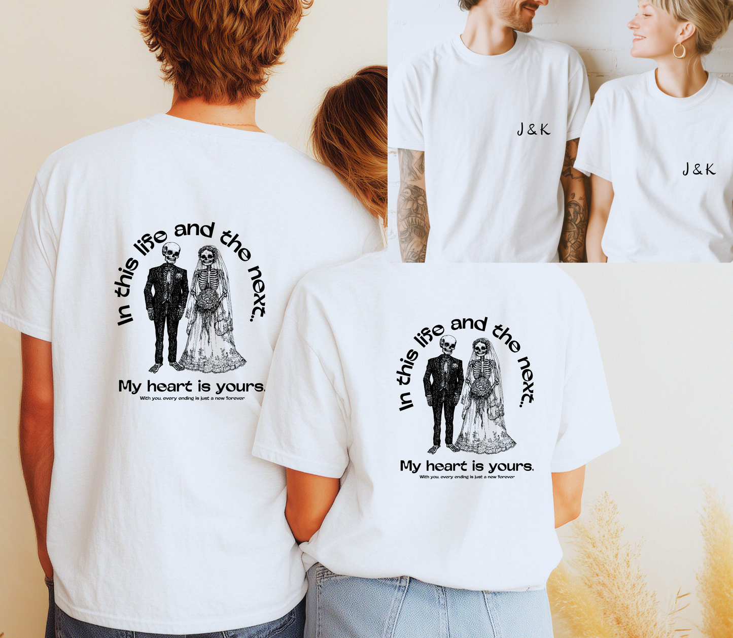 Personalised Couple Anniversary matching Tshirt