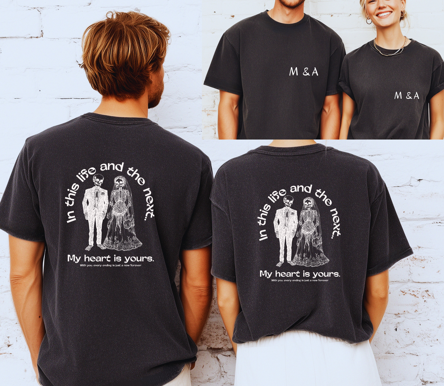 Personalised Couple Anniversary matching Tshirt