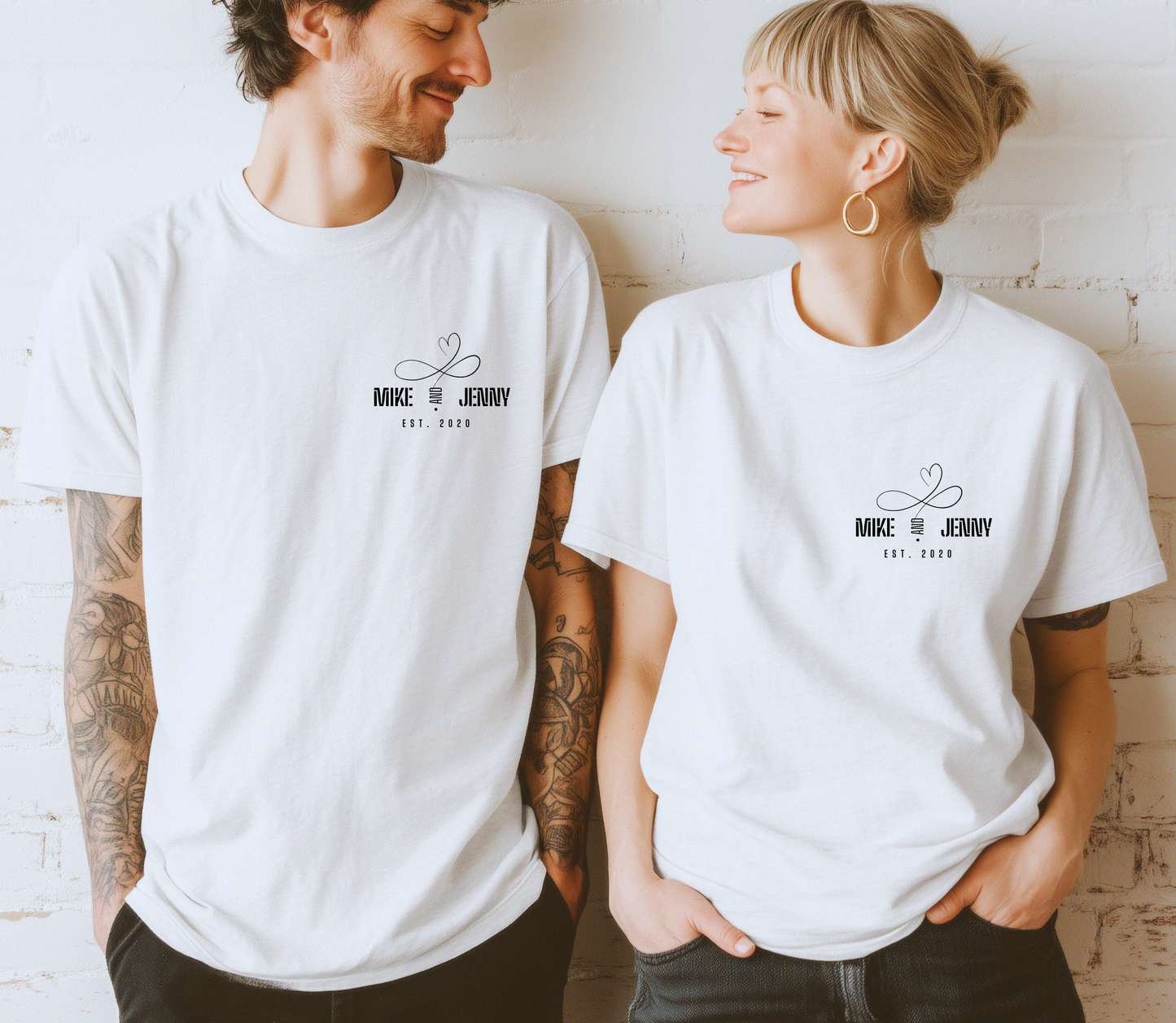 Personalised Couple Anniversary Matching Tshirt