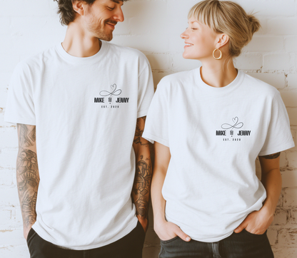 Personalised Couple Anniversary Matching Tshirt
