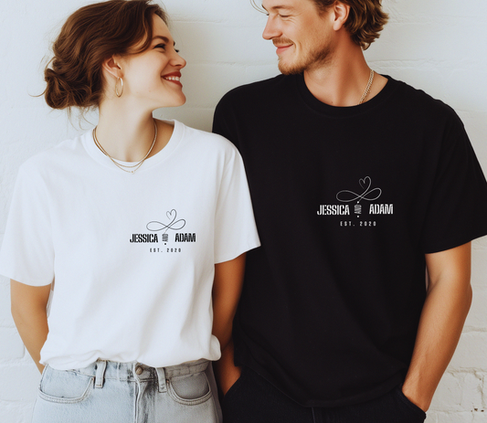 Personalised Couple Anniversary Matching Tshirt