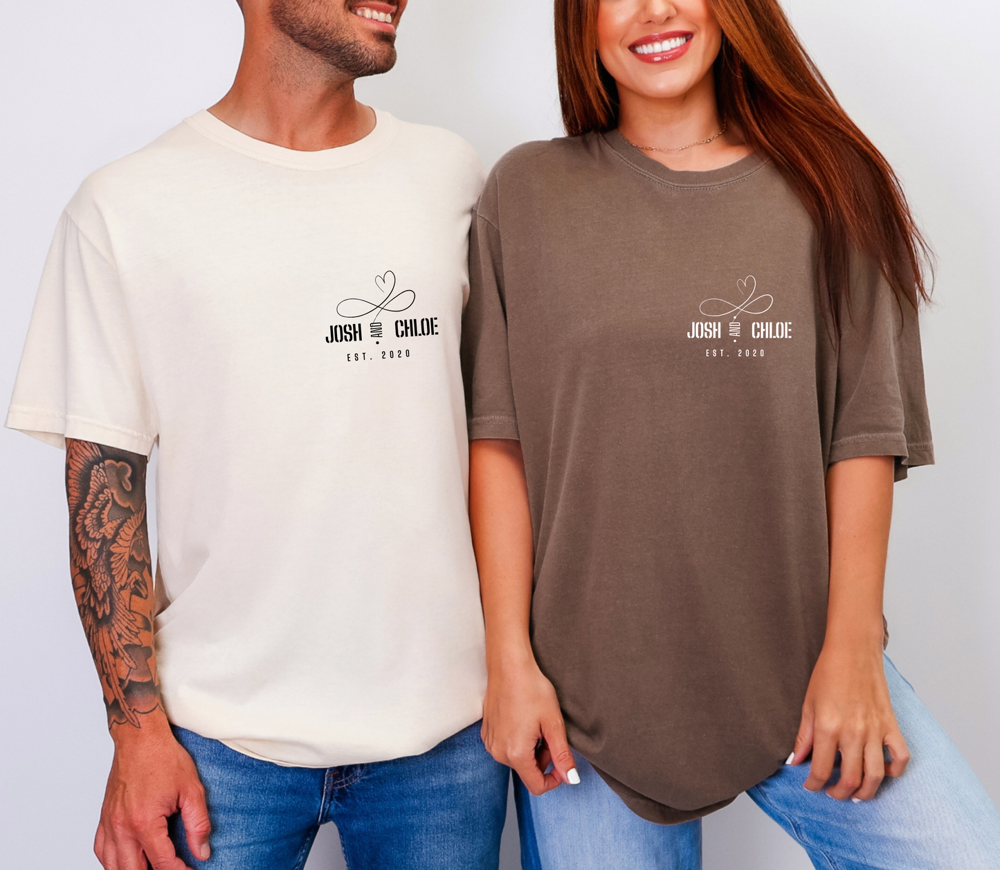 Personalised Couple Anniversary Matching Tshirt