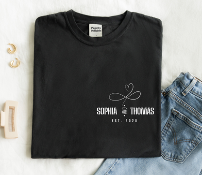 Personalised Couple Anniversary Matching Tshirt