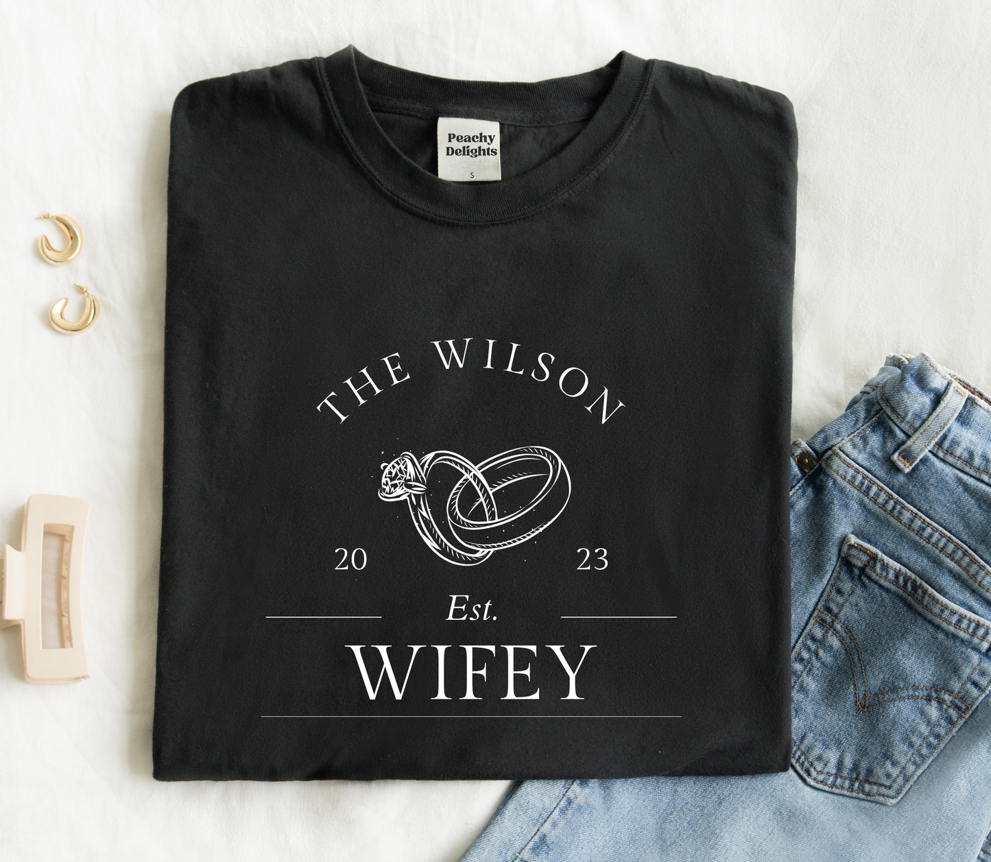 Personalised Hubby Wifey Anniversary matching Tshirt