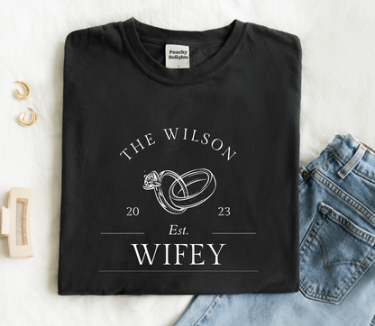 Personalised Hubby Wifey Anniversary matching Tshirt