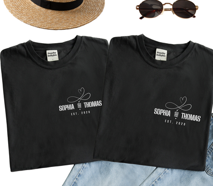 Personalised Couple Anniversary Matching Tshirt