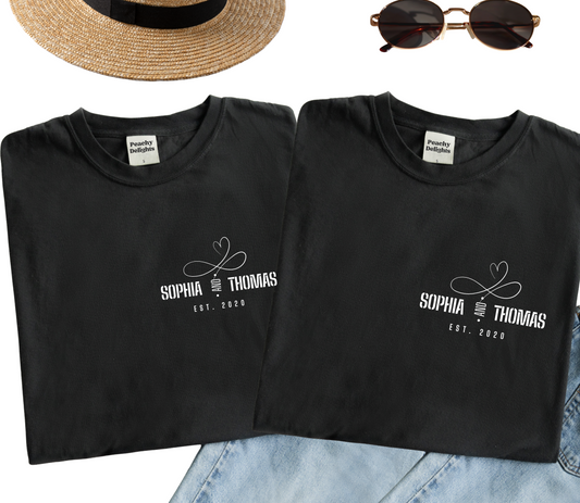 Personalised Couple Anniversary Matching Tshirt