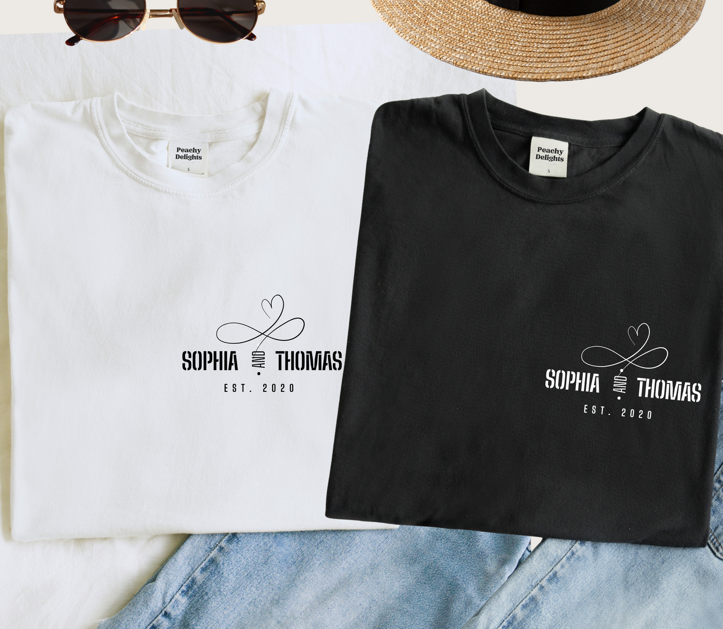 Personalised Couple Anniversary Matching Tshirt