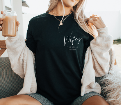 Personalised Hubby Wifey Anniversary matching Tshirt