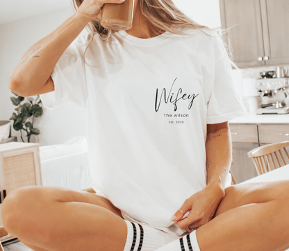 Personalised Hubby Wifey Anniversary matching Tshirt