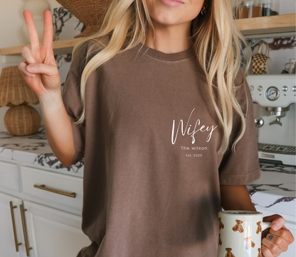 Personalised Hubby Wifey Anniversary matching Tshirt