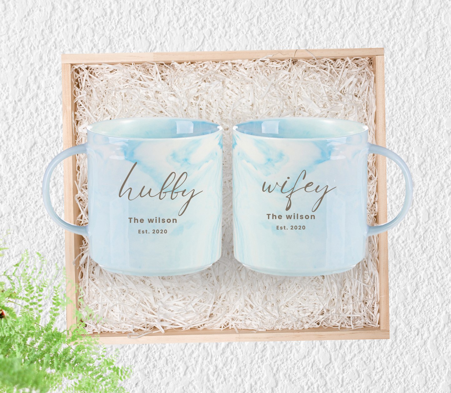 Personalised Hubby Wifey Wedding - Anniversary mug
