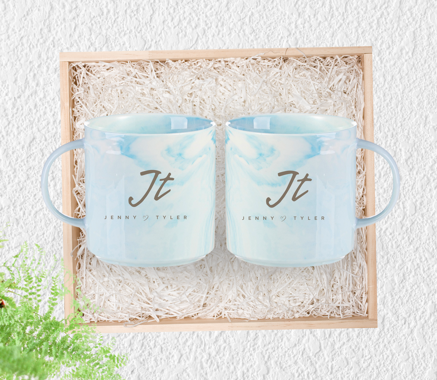 Personalised Initial couple Anniversary marble mug