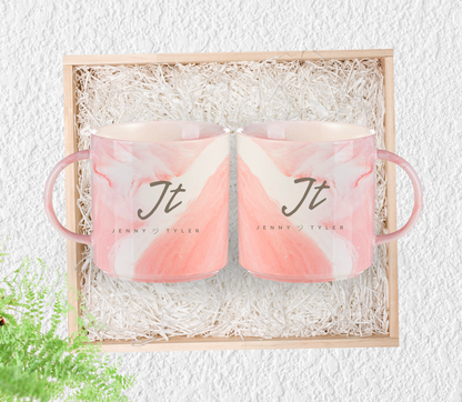 Personalised Initial couple Anniversary marble mug