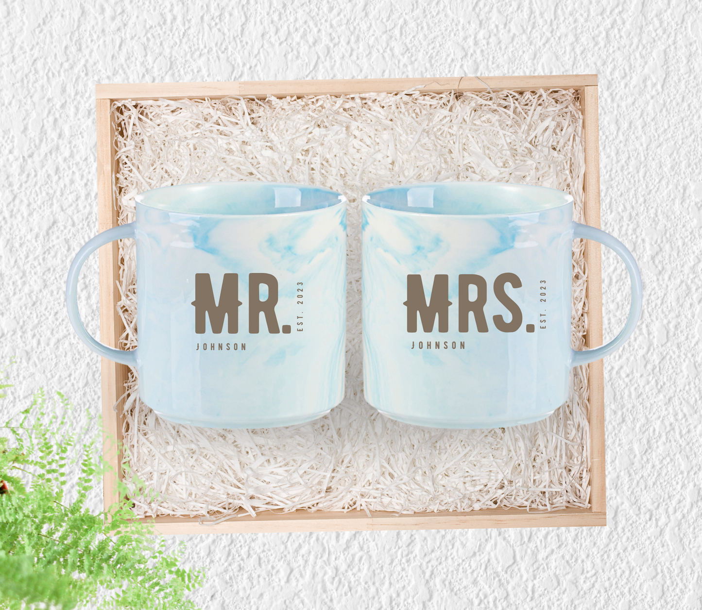 Personalised Mr. and Mrs. Marble Mug