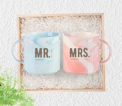 Personalised Mr. and Mrs. Marble Mug