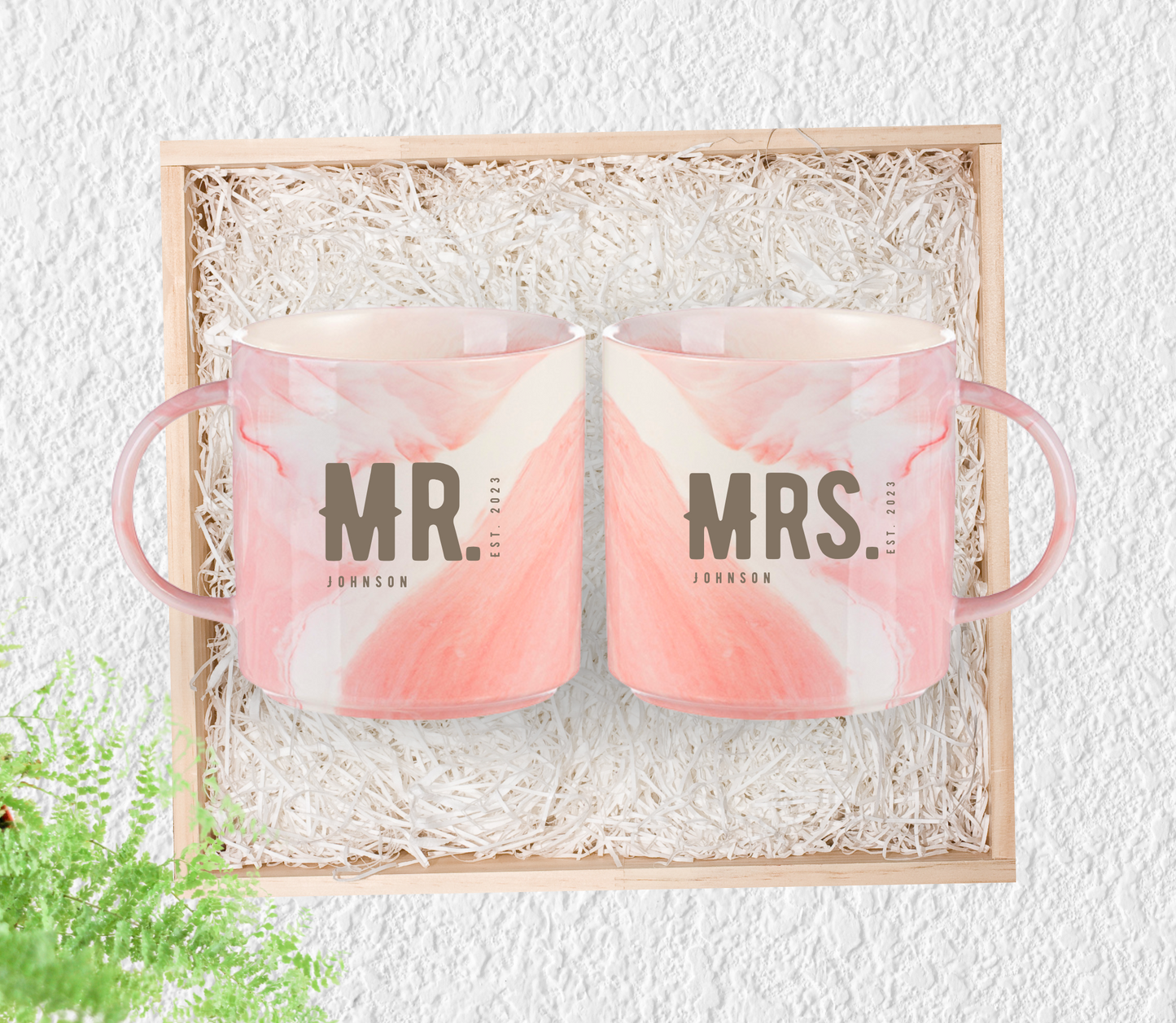 Personalised Mr. and Mrs. Marble Mug