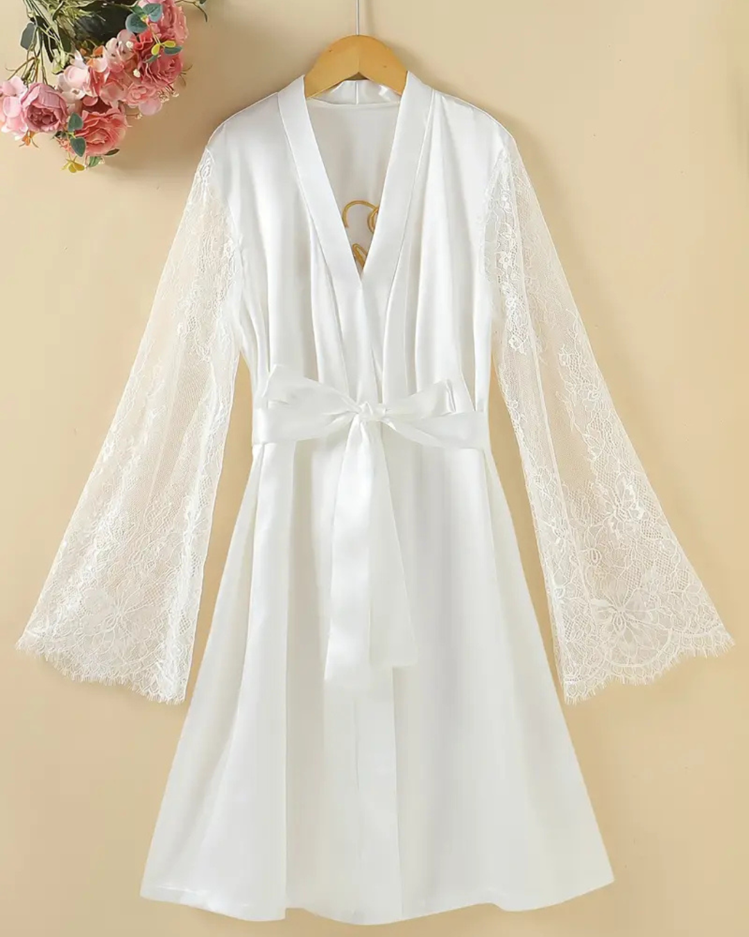 Elegant Bride robe, Embroidered Back "Bride" V-Neck Style, Bride All-Season Women's Sleepshirt